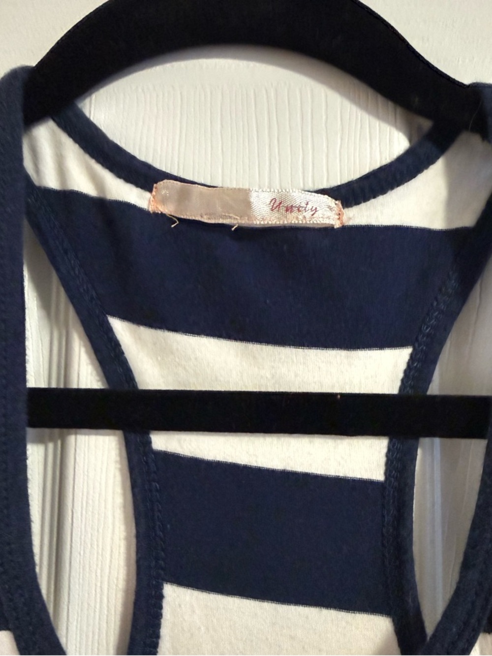 Unity Navy & White Striped Racerback Tank Top - Picture 3 of 3